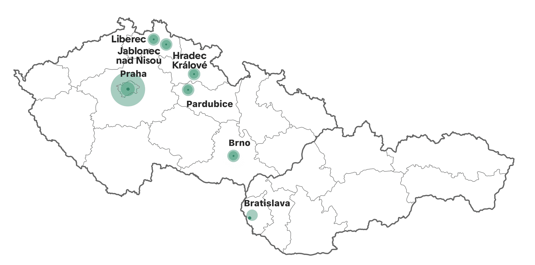 Coverage map of the hassle-free rental service